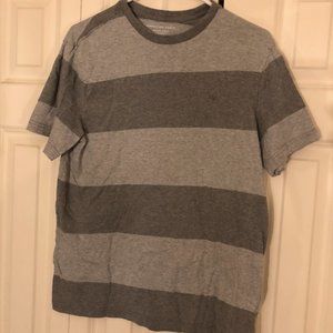 Mens American Eagle Medium Gray striped T-Shirt